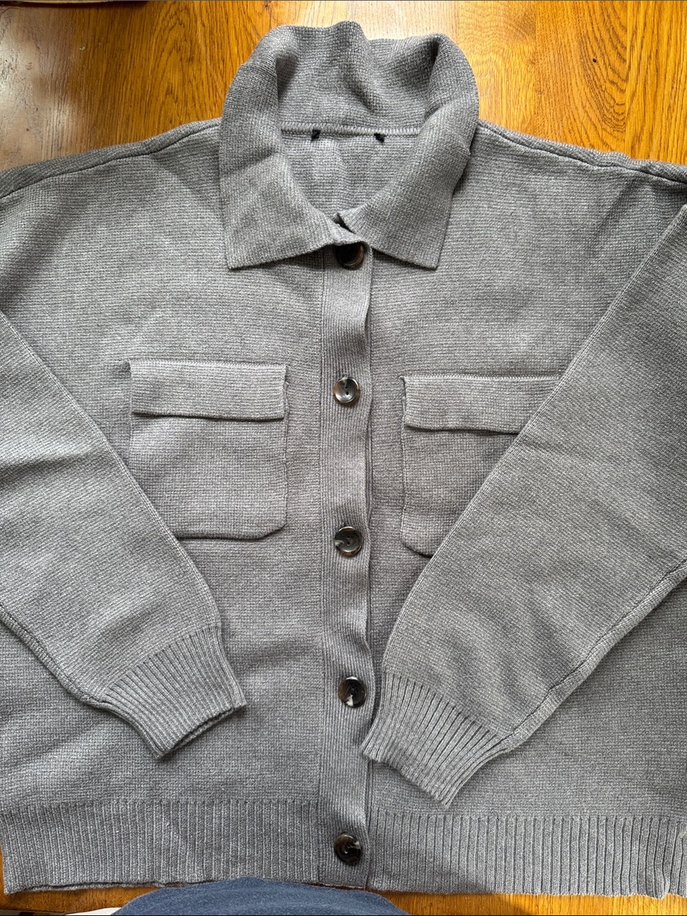 Old Navy Men's Light Gray Button-Front Knit Cardigan